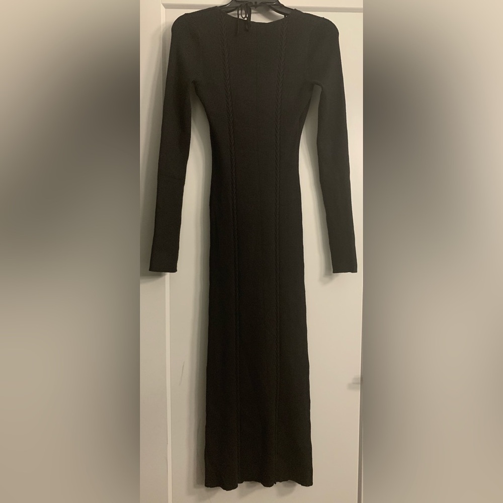 NWT Favorite Daughter Black Take Me Somewhere Midi Sweater Dress Size Medium - Picture 6 of 16